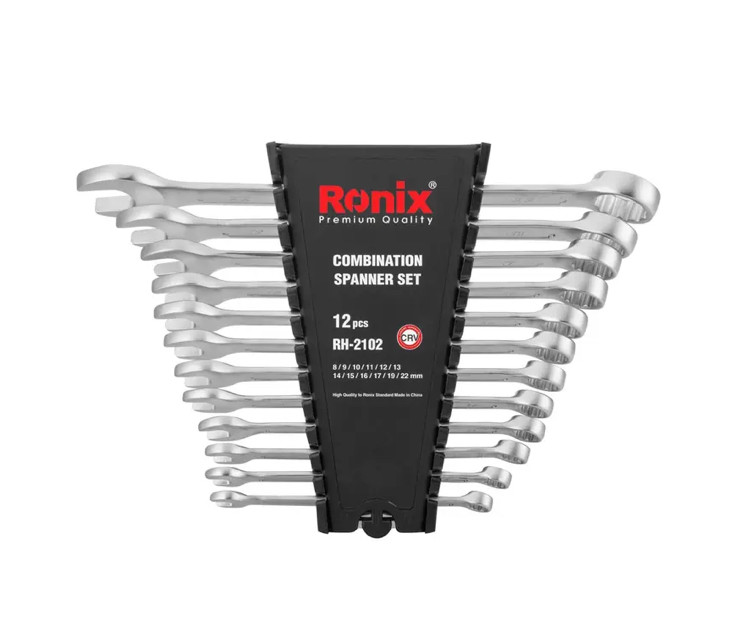 مجموعه ۱۲ عددی آچار یکسر تخت یکسر رینگی رونیکس مدل RH-2102