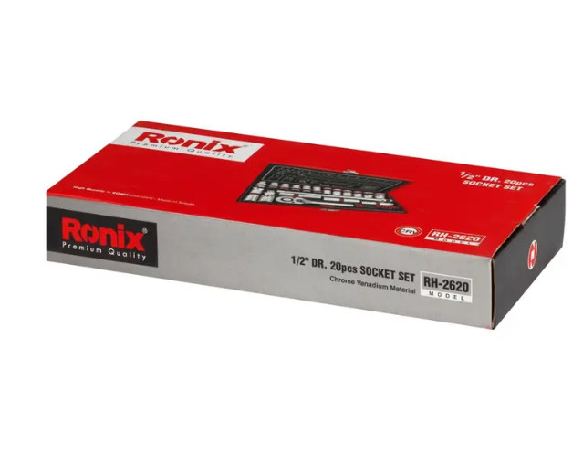 جعبه بکس ۲۰ پارچه رونیکس مدل RH-2620 سایز ۱/۲ تایوان