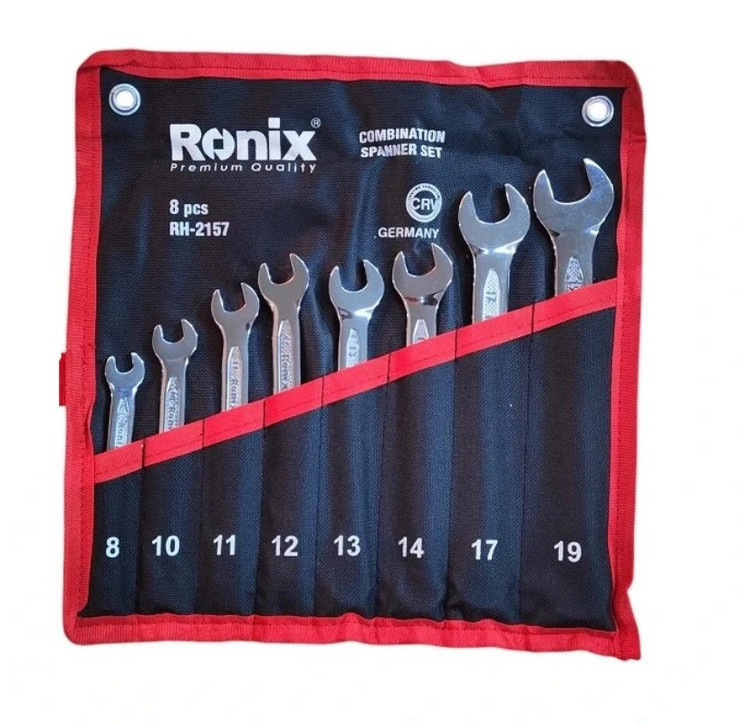 آچار سری 8عددی یکسر تخت یکسر رینگ کیفی رونیکس مدل RH-2157