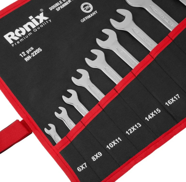آچار سری 12عددی یکسر تخت یکسر رینگ کیفی رونیکس مدل RH-2158