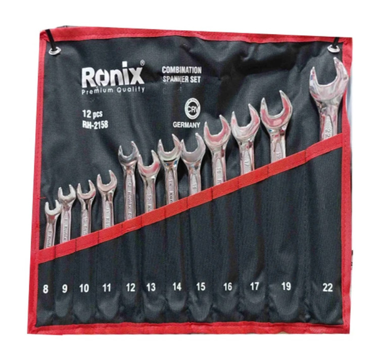 آچار سری 12عددی یکسر تخت یکسر رینگ کیفی رونیکس مدل RH-2158