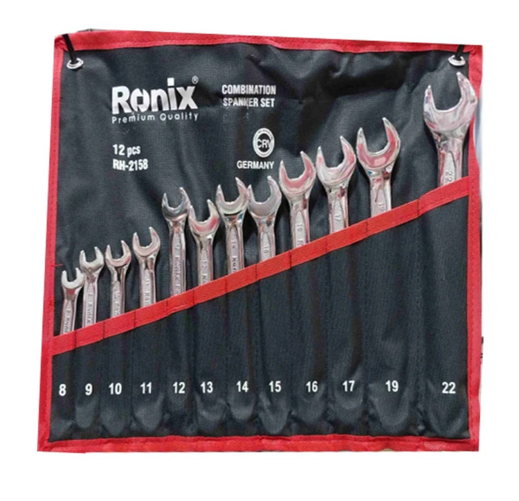 آچار سری 12عددی یکسر تخت یکسر رینگ کیفی رونیکس مدل RH-2158