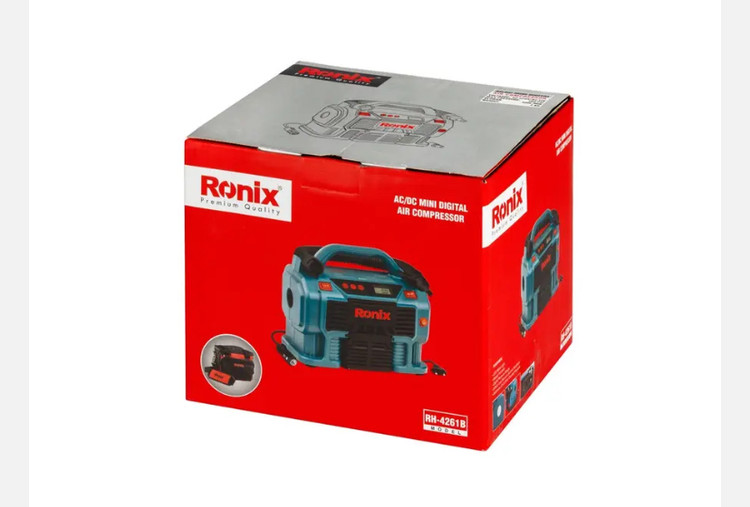 مینی کمپرسور باد رونیکس سه کاره دیجیتال فندکی و برق شهری با کیف RH-4261B