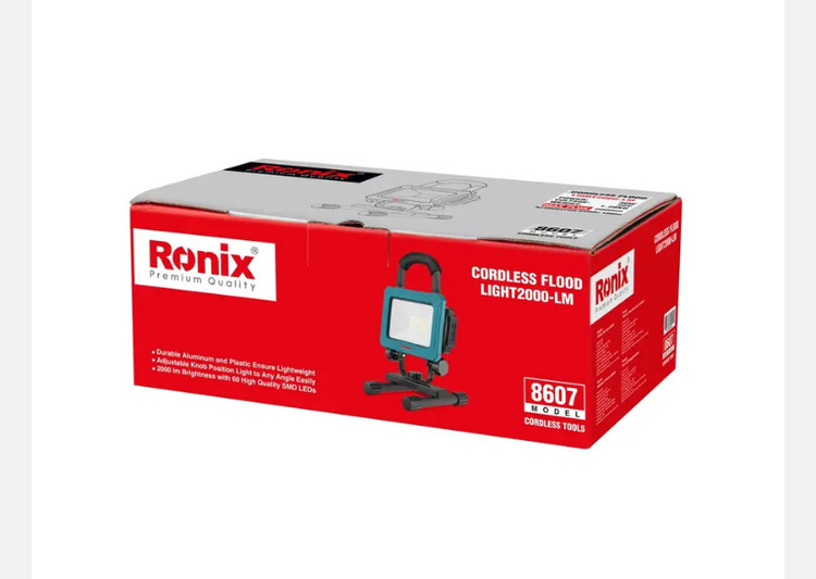 نورافکن شارژی رونیکس 20ولت-2000لومن RH-8607