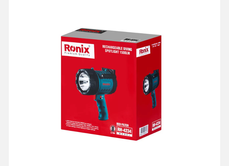 نورافکن تفنگی شارژی رونیکس 1500 لومن RH-4234