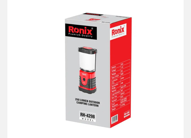 چراغ روشنایی فانوسی رونیکس باتریخور 250 لومن RH-4298