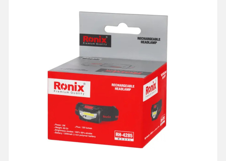 چراغ پیشانی قابل شارژ رونیکس 120 لومن -3 وات RH-4285